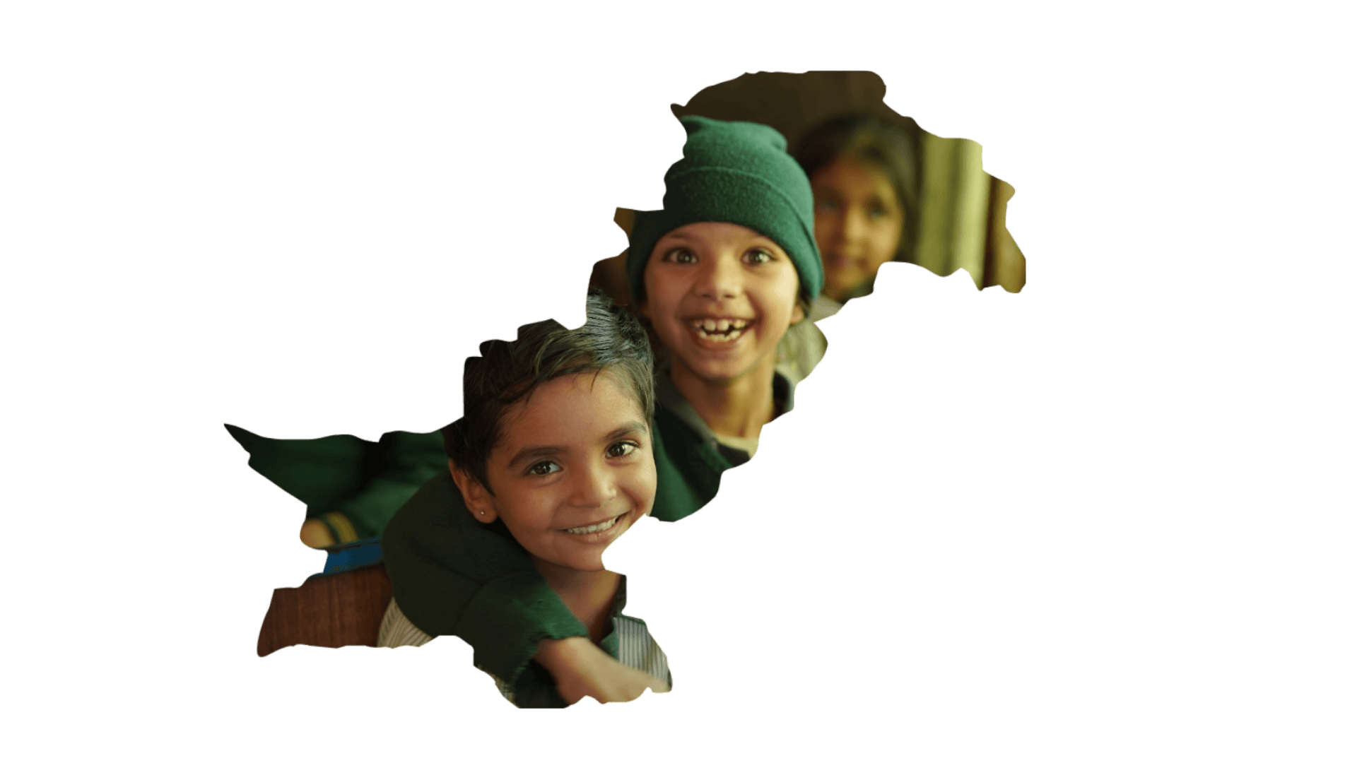 Pakistan map with children
